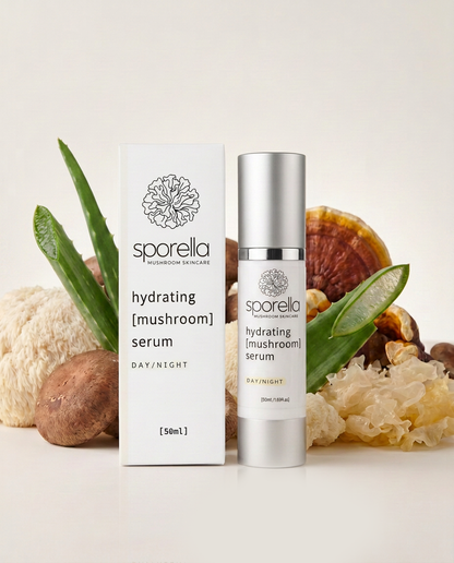 Sporella Hydrating Mushroom Face Serum – Tremella (Snow Mushroom), Reishi, Lion's Mane & Shiitake